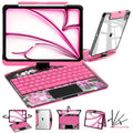 TabShell Y2K Transparent Pink 360° Rotating iPad Keyboard Case