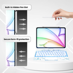 TabShell Y2K Transparent White 360° Rotating iPad Keyboard Case