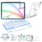 TabShell Y2K Transparent White 360° Rotating iPad Keyboard Case