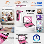 TabShell Y2K Transparent Pink 360° Rotating iPad Keyboard Case
